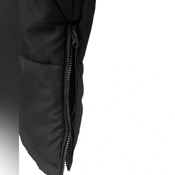 COPY - Dip Puffer Light Weight Jacket Black Long With Side Zippers And Hood Sz L - Picture 6 of 7